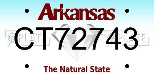 CT72743 Arkansas License Plate