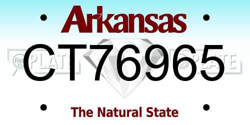 CT76965 Arkansas License Plate