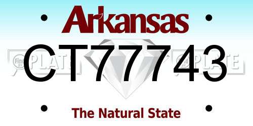 CT77743 Arkansas License Plate