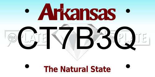 CT7B3Q Arkansas License Plate