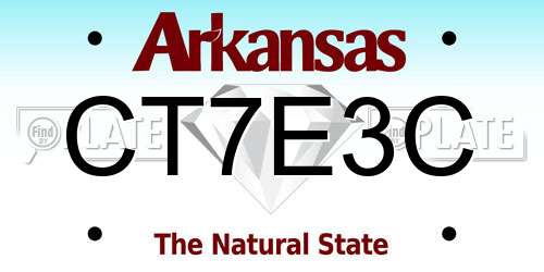 CT7E3C Arkansas License Plate
