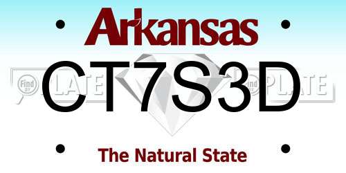 CT7S3D Arkansas License Plate