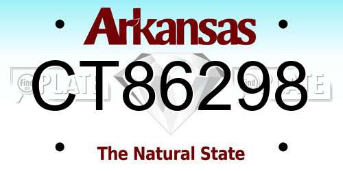 CT86298 Arkansas License Plate