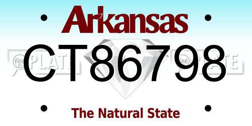 CT86798 Arkansas License Plate