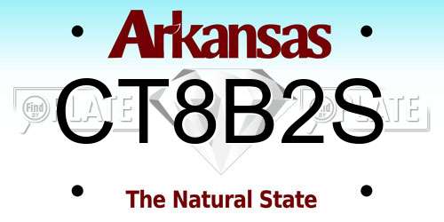 CT8B2S Arkansas License Plate
