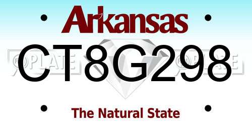 CT8G298 Arkansas License Plate
