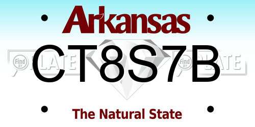 CT8S7B Arkansas License Plate