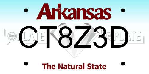 CT8Z3D Arkansas License Plate