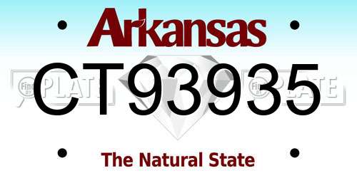 CT93935 Arkansas License Plate