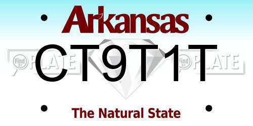 CT9T1T Arkansas License Plate