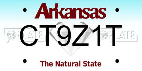 CT9Z1T Arkansas License Plate