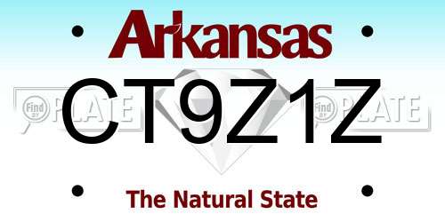 CT9Z1Z Arkansas License Plate