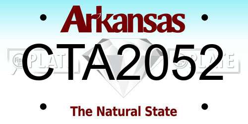 CTA2052 Arkansas License Plate