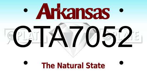 CTA7052 Arkansas License Plate