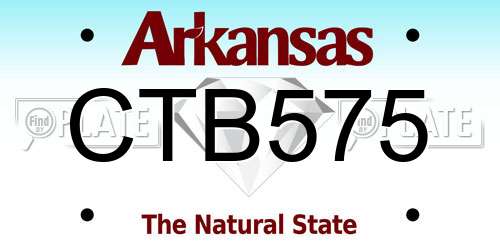 CTB575 Arkansas License Plate