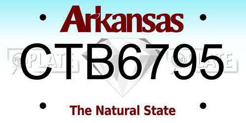CTB6795 Arkansas License Plate