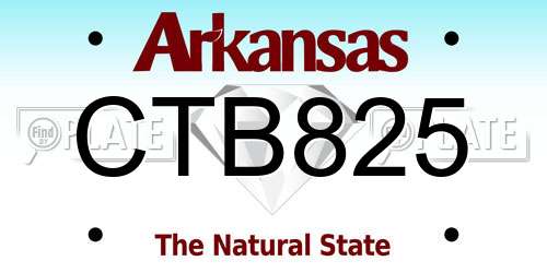 CTB825 Arkansas License Plate