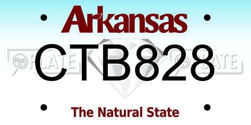 CTB828 Arkansas License Plate