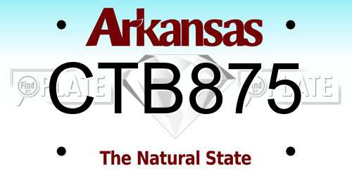CTB875 Arkansas License Plate