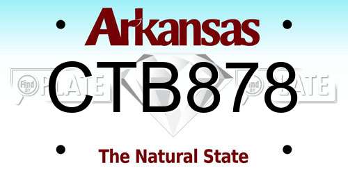 CTB878 Arkansas License Plate