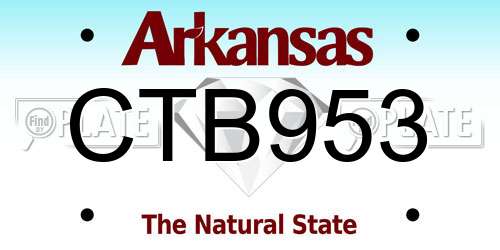 CTB953 Arkansas License Plate