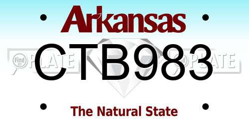 CTB983 Arkansas License Plate