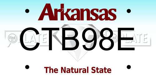 CTB98E Arkansas License Plate
