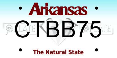 CTBB75 Arkansas License Plate
