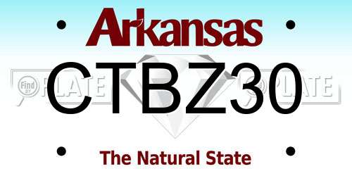 CTBZ30 Arkansas License Plate