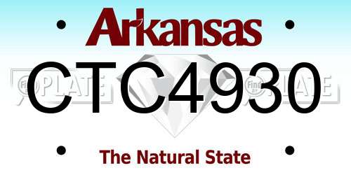 CTC4930 Arkansas License Plate