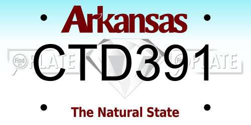 CTD391 Arkansas License Plate