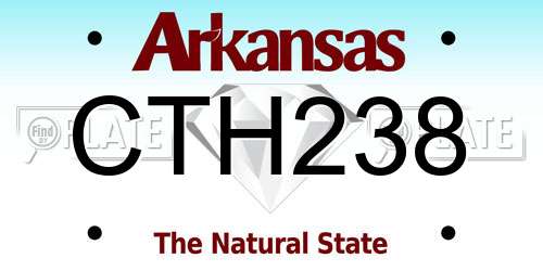 CTH238 Arkansas License Plate