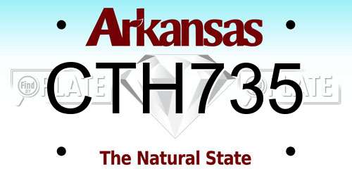 CTH735 Arkansas License Plate