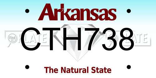 CTH738 Arkansas License Plate
