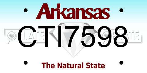 CTI7598 Arkansas License Plate
