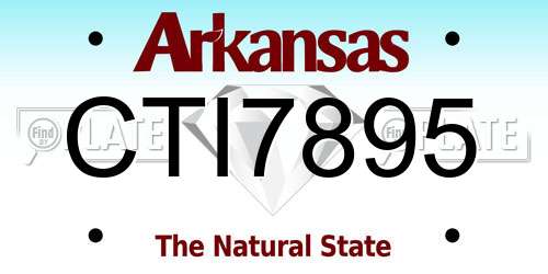 CTI7895 Arkansas License Plate