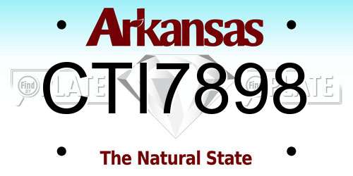 CTI7898 Arkansas License Plate