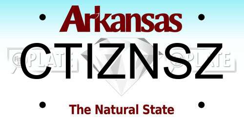 CTIZNSZ Arkansas License Plate