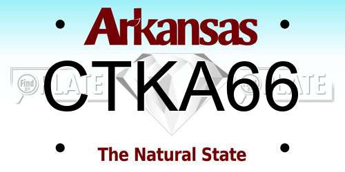 CTKA66 Arkansas License Plate