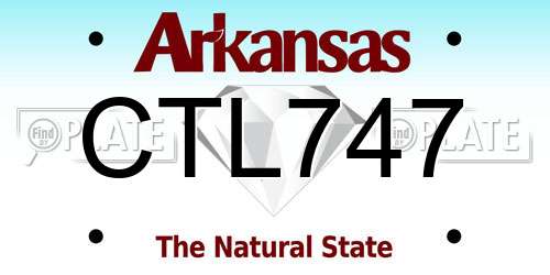 CTL747 Arkansas License Plate
