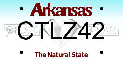 CTLZ42 Arkansas License Plate
