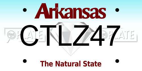 CTLZ47 Arkansas License Plate