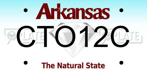 CTO12C Arkansas License Plate