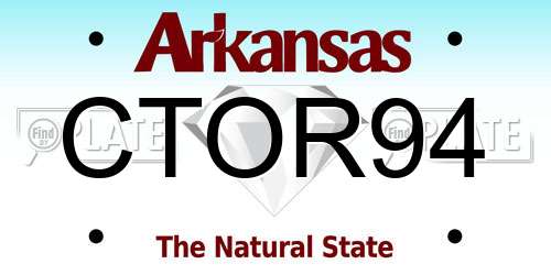 CTOR94 Arkansas License Plate