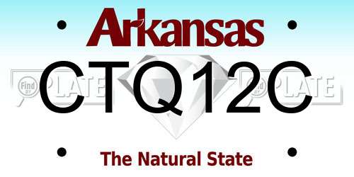 CTQ12C Arkansas License Plate