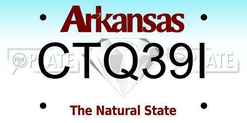 CTQ39I Arkansas License Plate