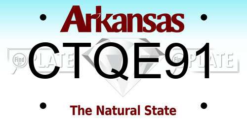 CTQE91 Arkansas License Plate