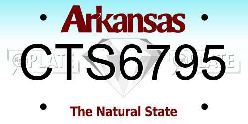 CTS6795 Arkansas License Plate
