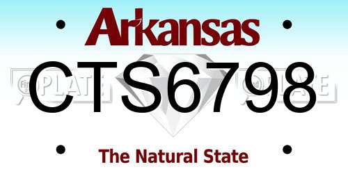 CTS6798 Arkansas License Plate