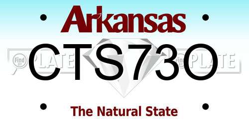 CTS73O Arkansas License Plate